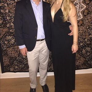 Lulus black halter maxi